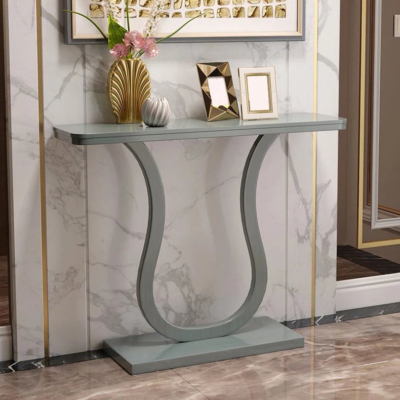 33.46" Tall Console Table 1-shelf Solid Wood Accent Table for Hall