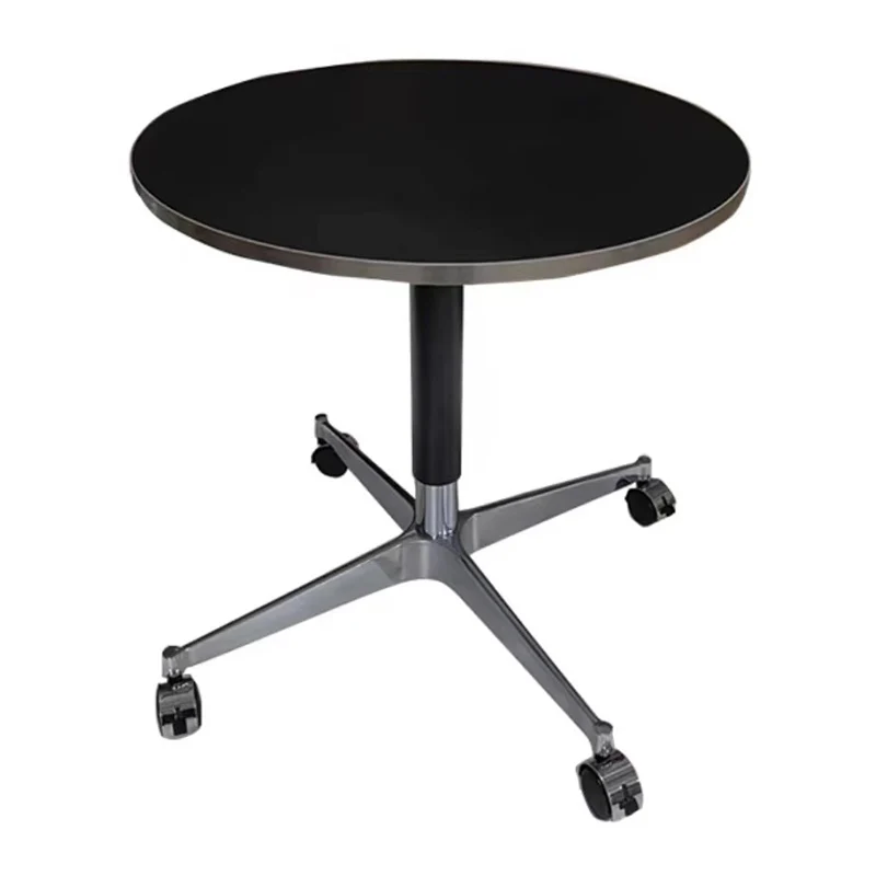 Modern Minimalist Round Oriented Strand Board Aluminum Alloy Height Adjustable Coffee Table For Living Room