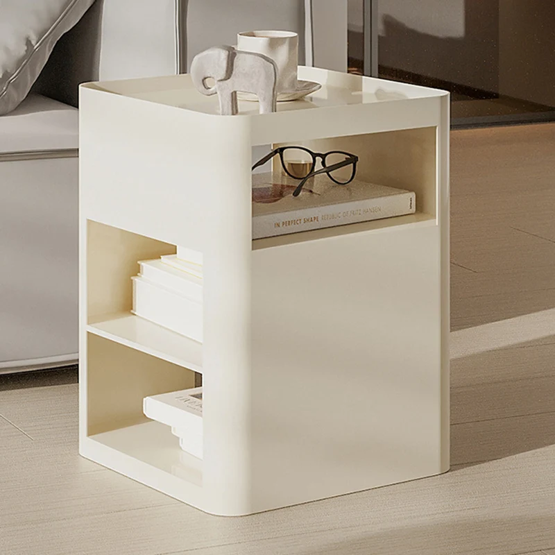 Modern Minimalist Rectangular Iron Movable Nightstand 4-Tier For Bedroom