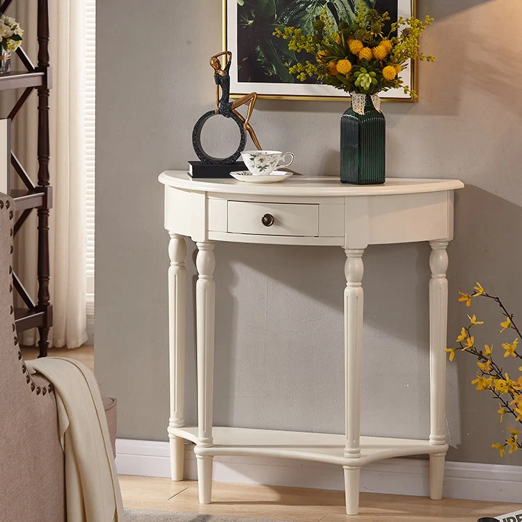 Mid-Century Modern Console Accent Table Antique Finish Console Sofa Table with Drawer
