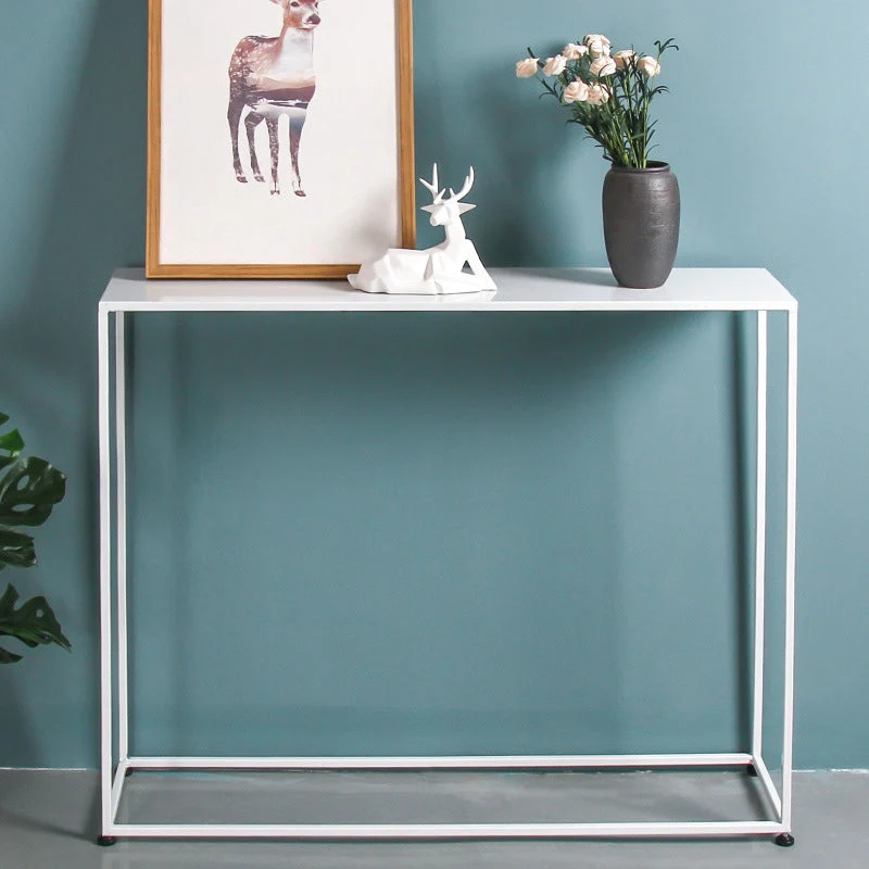 Iron Modern Console Table 31.5-inch Tall End Table with Frame Base