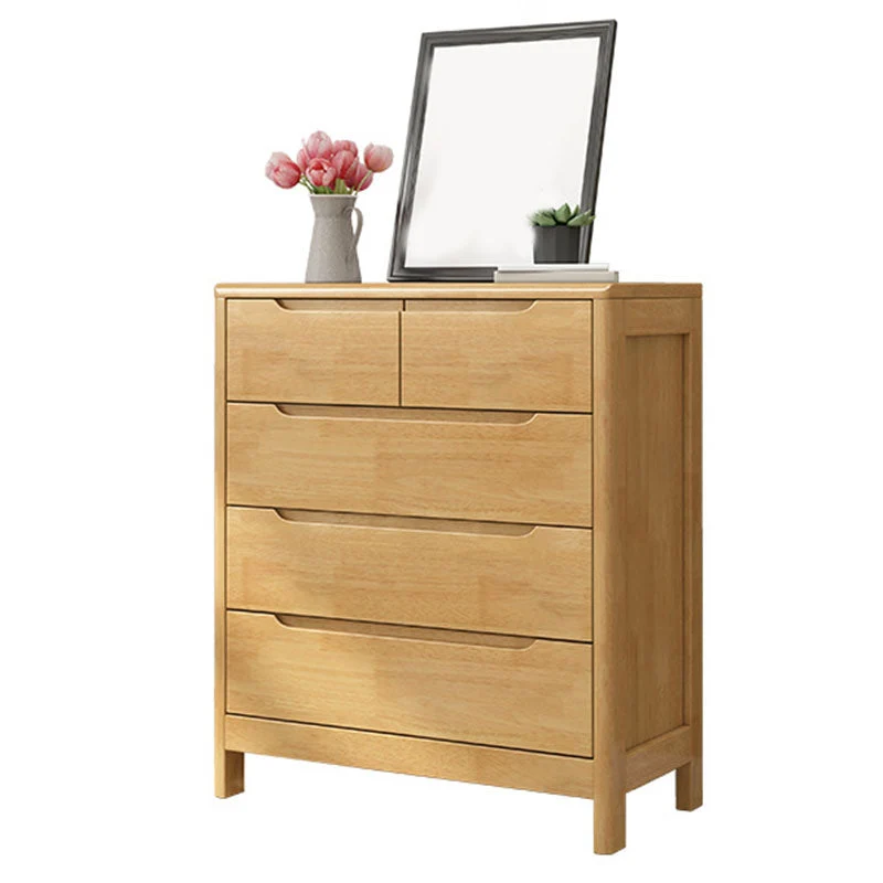 16" W Rubber Wood Storage Chest Modern Dresser with Drawers for Bedroom