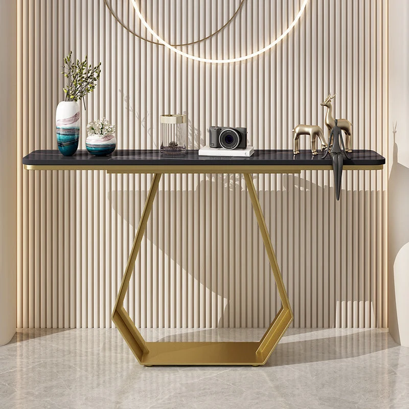 11" Wide Stone Contemporary Console Table Rectangle Accent Table