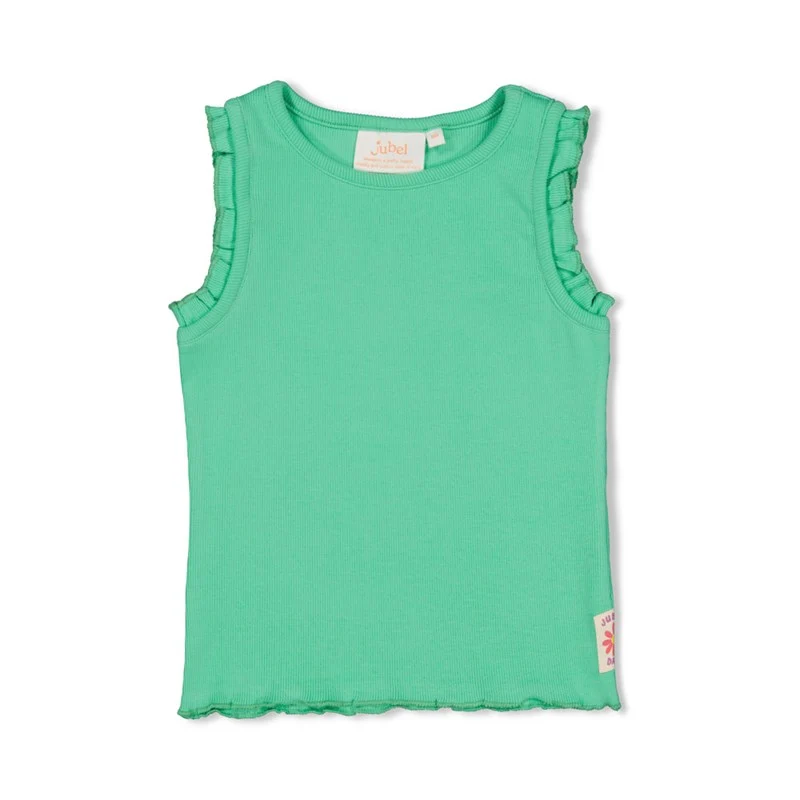 Jubel-Gerippte Singlet - Picknick Perfect-Grün