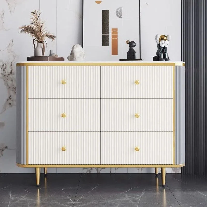 Glam Bedroom Chest Stone 16"Wide Storage Chest with Metal Legs