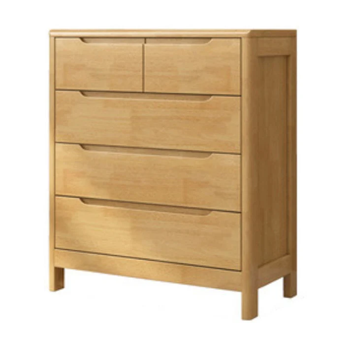 Ultra-Modern Rubberwood Double Dresser Horizontal Storage Chest Dresser for Bedroom