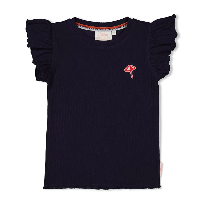 Jubel-Gerippte T-Shirt - Ciao Bella-Marine