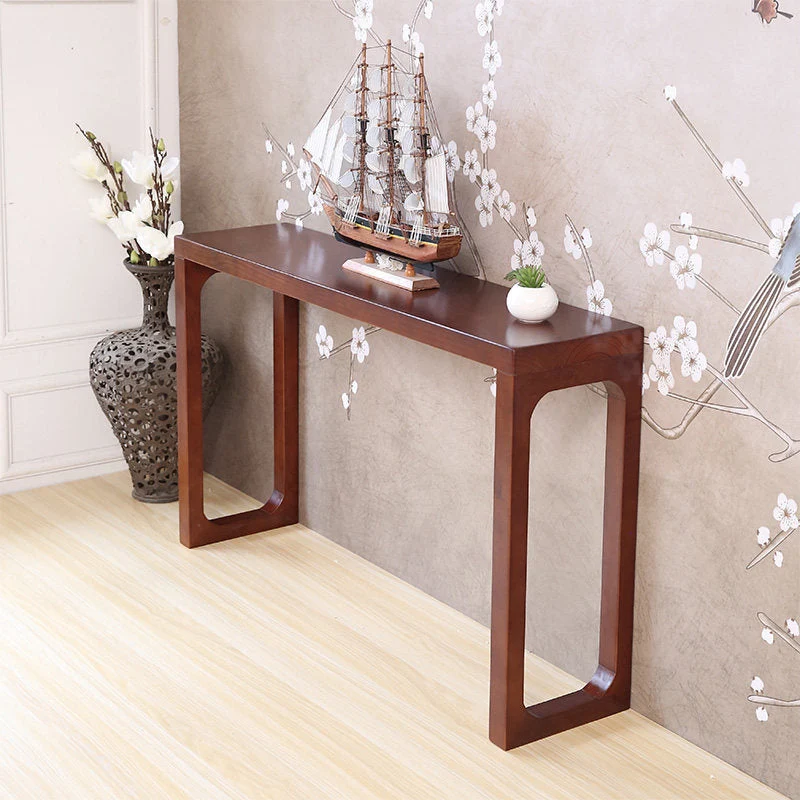 Mid-Century Modern Rectangle Console Accent Table Antique Finish Console Sofa Table
