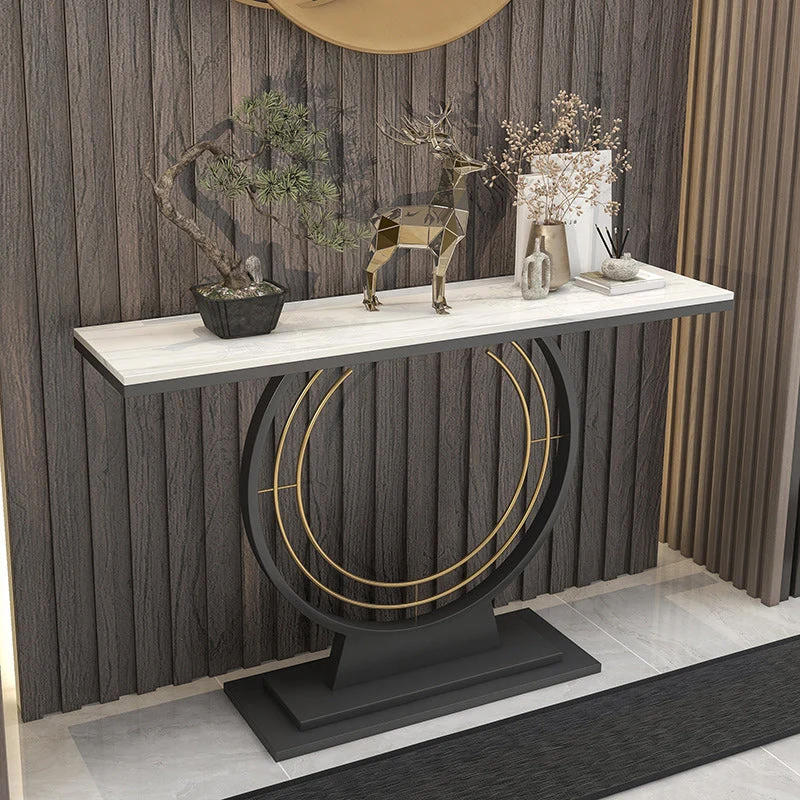 11" Wide Stone Contemporary Console Table Rectangle Console Sofa Table