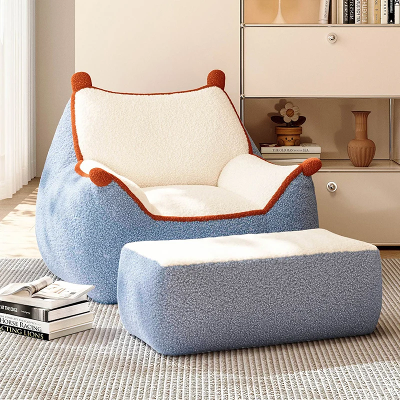 Contemporary Creative Square Rectangular Lamb Fleece EPS Lazy Sofa Backrest Armrest For Living Room