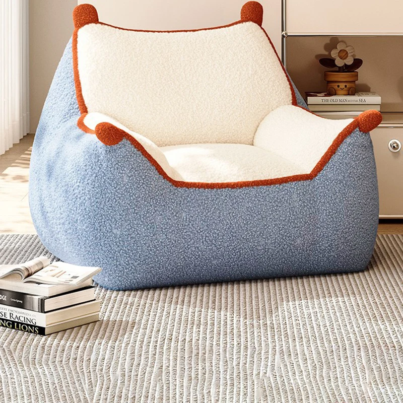 Contemporary Creative Square Rectangular Lamb Fleece EPS Lazy Sofa Backrest Armrest For Living Room