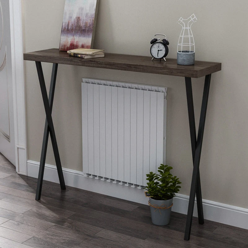 Solid Wood Mid-Century Console Sofa Table X-base Console Table, 31.49" H