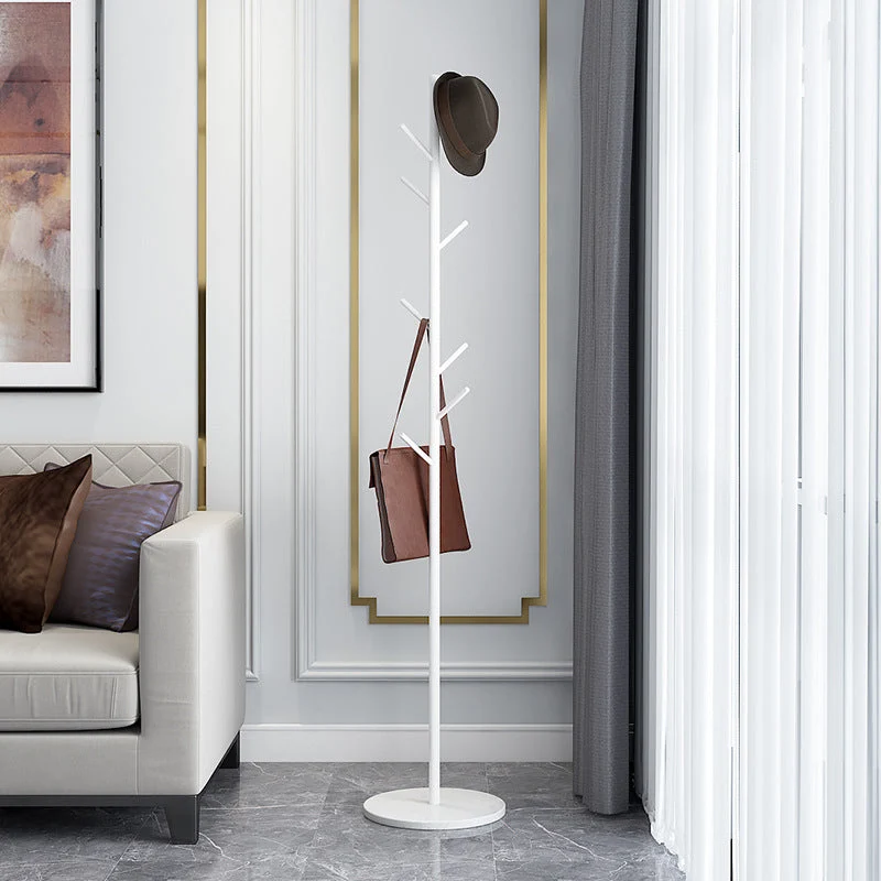 Metal and Marble Entrance Coat Hanger Modern Minimalist Home Floor Coat Rack