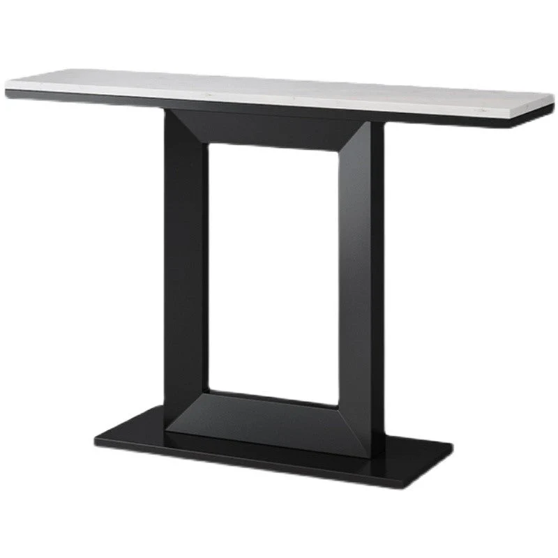 Marble Top Accent Table with Pedestal Base for Hall 31.5" High Console Table