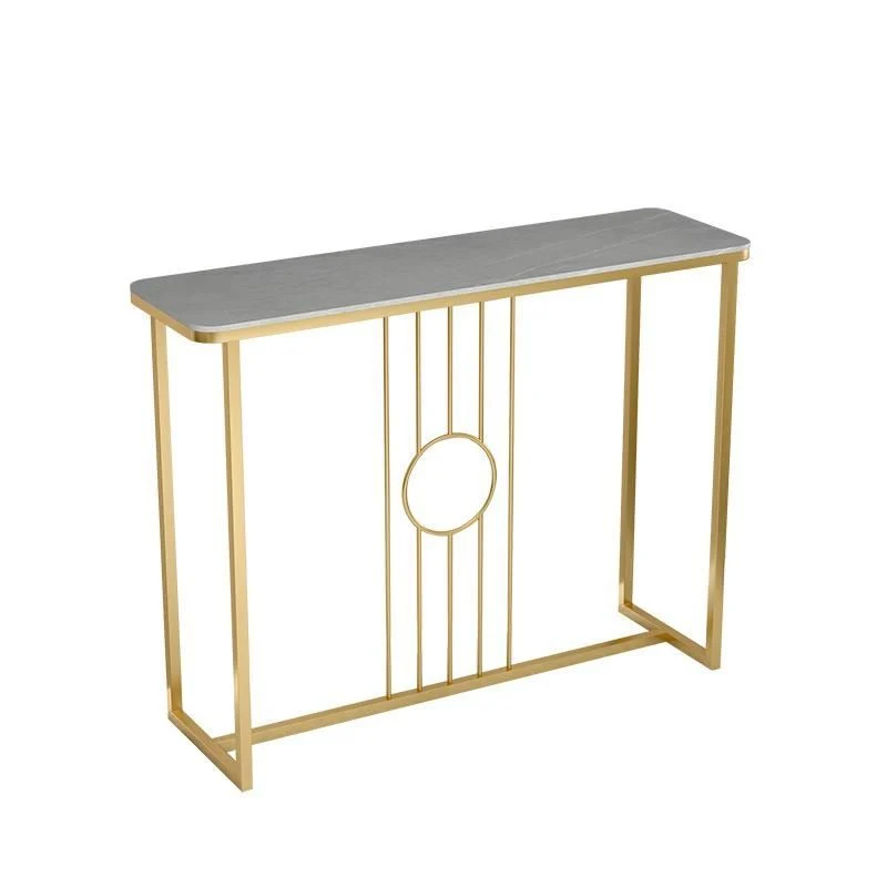 Rectangle Glam Console Accent Table Antique Finish Console Table in Stone