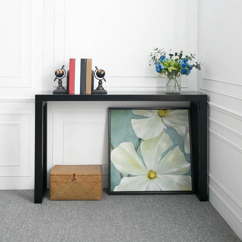 Rectangle Solid Wood Console Table Pine Wood Accent Table for Hall