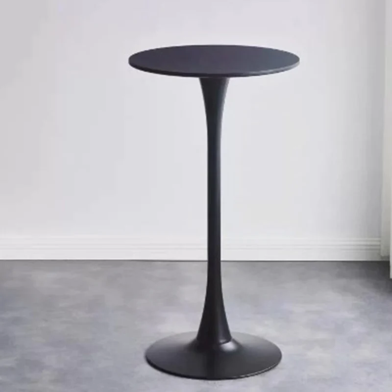 Modern Minimalist Engineered Wood Metal Round Cylindrical Coffee Table 1-Tier For Living Room