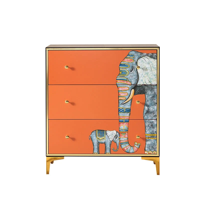 Glam Storage Chest Wooden Horizontal Lingerie Chest with Drawers