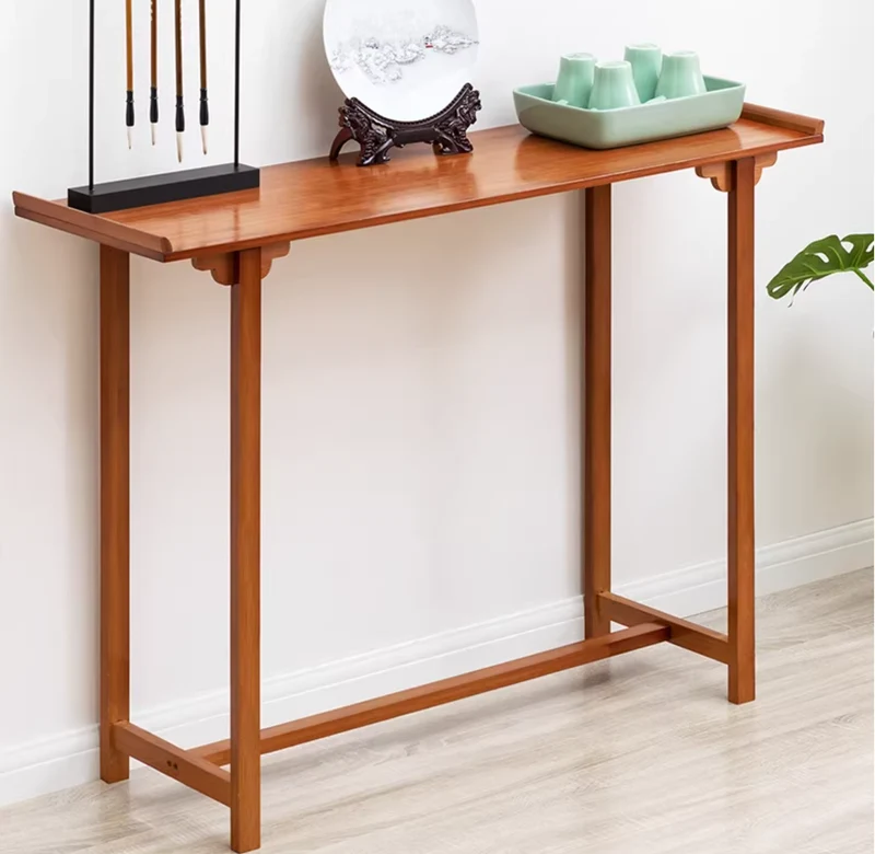 Mid-Century Modern Console Table Dark Brown Rectangle Console Table
