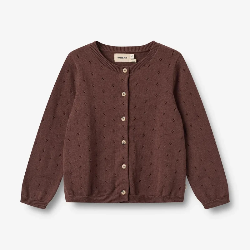 Wheat-Knit Cardigan Maia-3118 eggplant