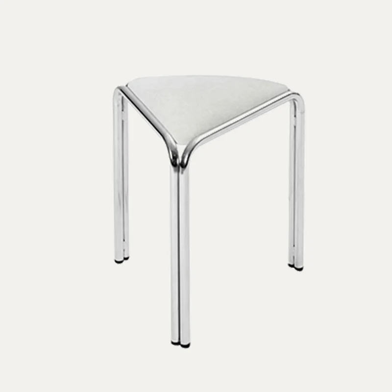 Contemporary Creative Flannelette Stainless Steel Stackable Triangle Low Stool Backless Armless For Living Room