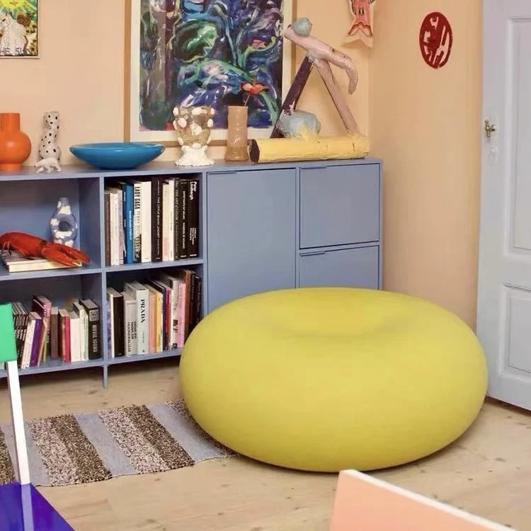 Contemporary Creative Donut-Shaped Velvet Accent Chair Backless Armless For Living Room