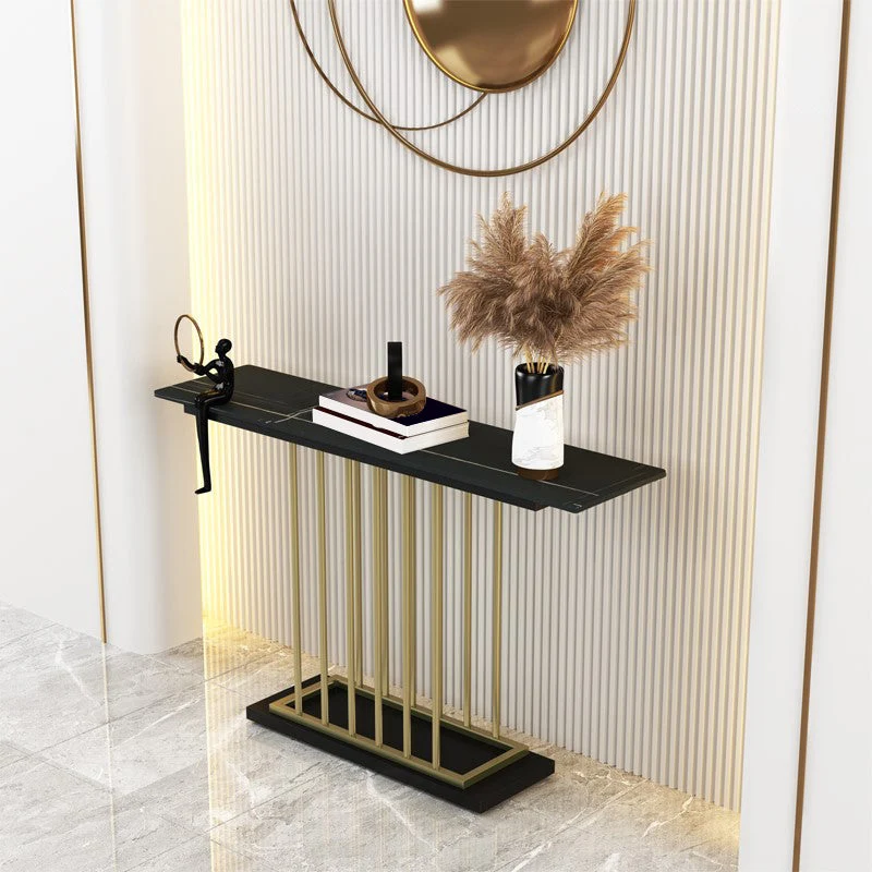 Contemporary Rectangle Console Table Antique Finish Console Sofa Table