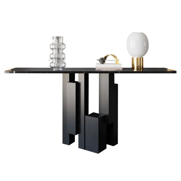 Stone Modern Console Table 1 Shelf 13.78" Wide Accent Table for Hall
