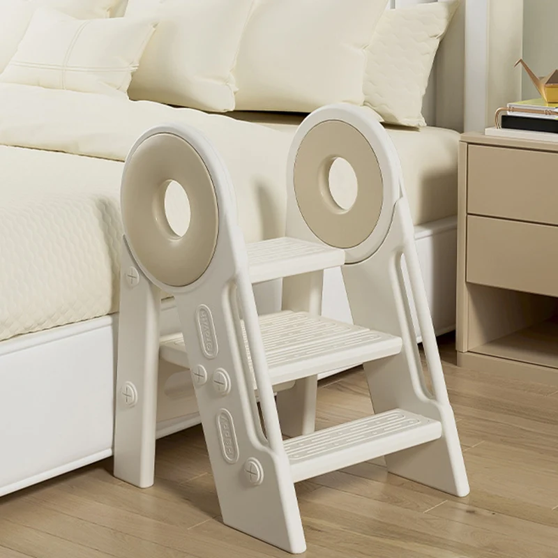 Contemporary Scandinavian Rectangular HDPE Foldable Kids Stool 3-Step For Bedroom & Living Room