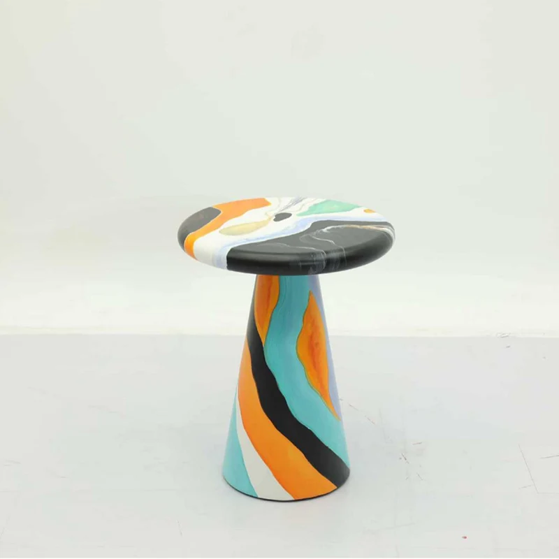 Modern Art Deco Round Plywood Side Table For Living Room