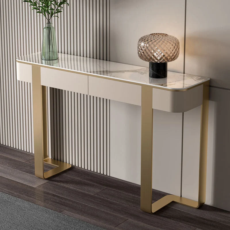 Glam Console Accent Table Antique Finish Console Sofa Table with Drawer