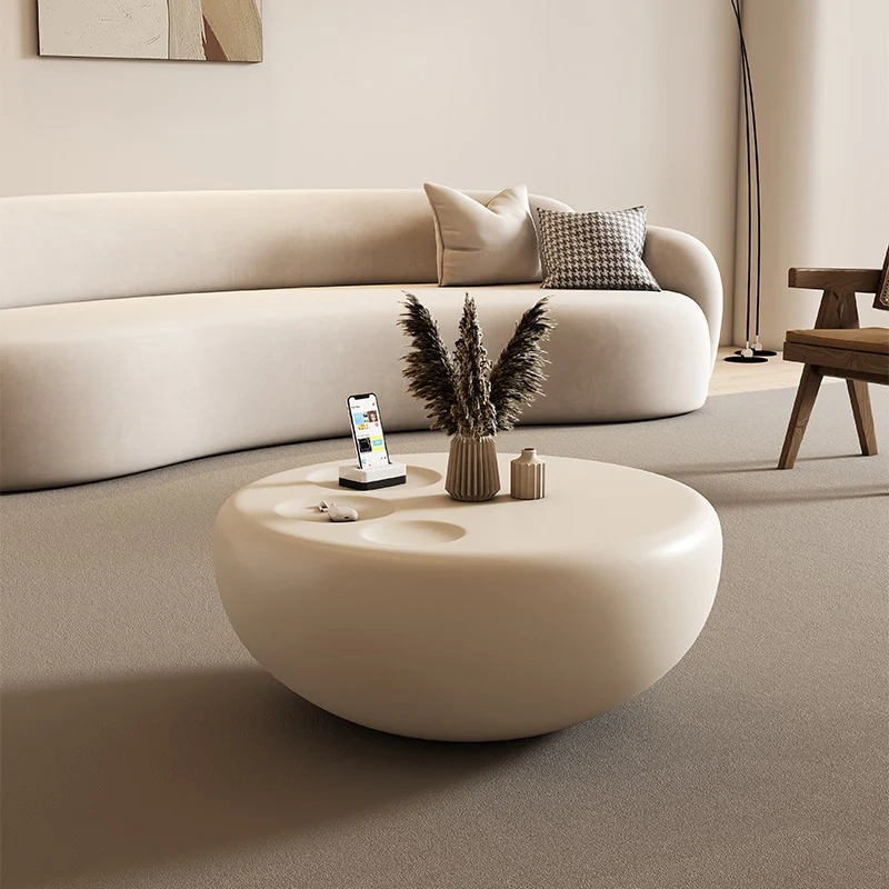 Modern Minimalist Round Medium Density Fiberboard Coffee Table For Living Room