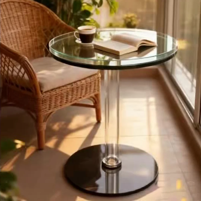 Modern Minimalist Round Acrylic Coffee Table For Living Room