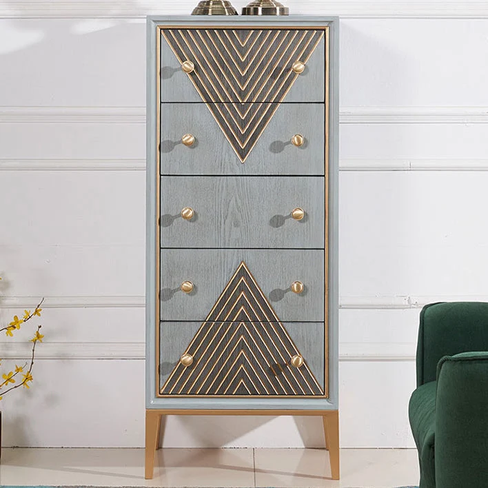 Contemporary Glam Lingerie Chest Rubber Wood Vertical Storage Chest Dresser for Bedroom