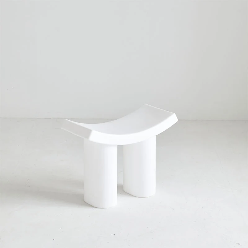 Contemporary Nordic Rectangular Plastic Low Stool For Living Room