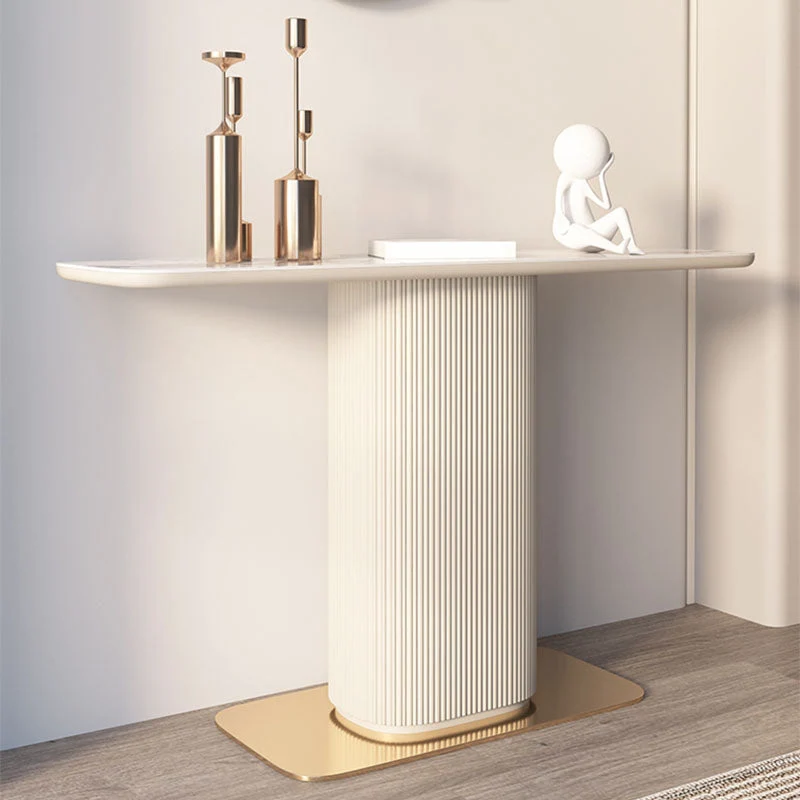 14" W Modern Stone Console Table Stain Resistant Accent Table for Hall