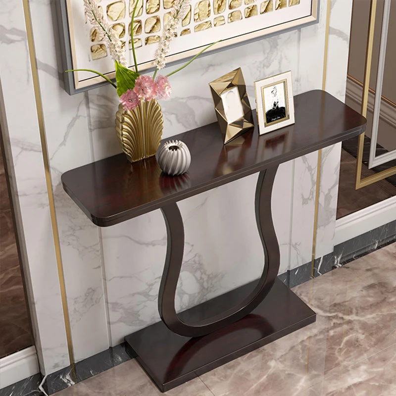 Mid Century Modern Console Table 33.46-inch Tall Solid Wood End Table