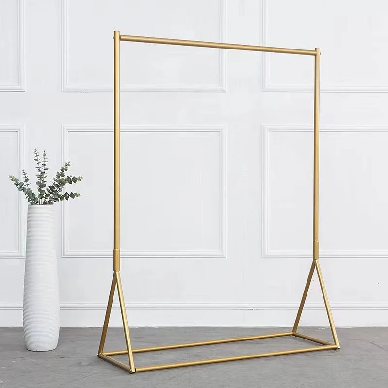 Glam Hall Tree Hanging Rail Metal Framed Coat Hanger for Living Room