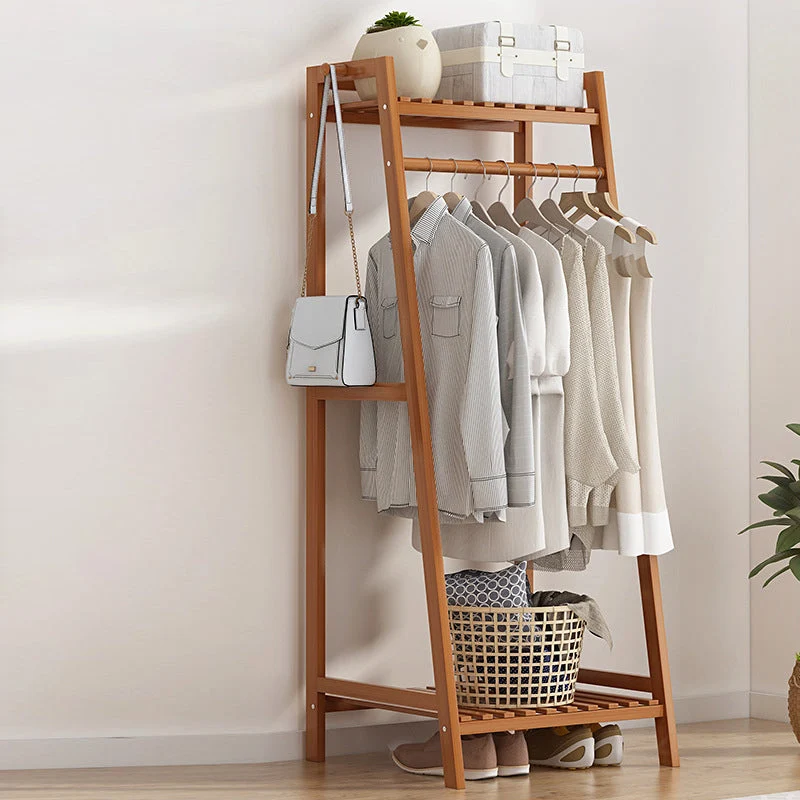Modern Coat Rack Wooden Storage Shelf Coat Hanger Entryway Kit