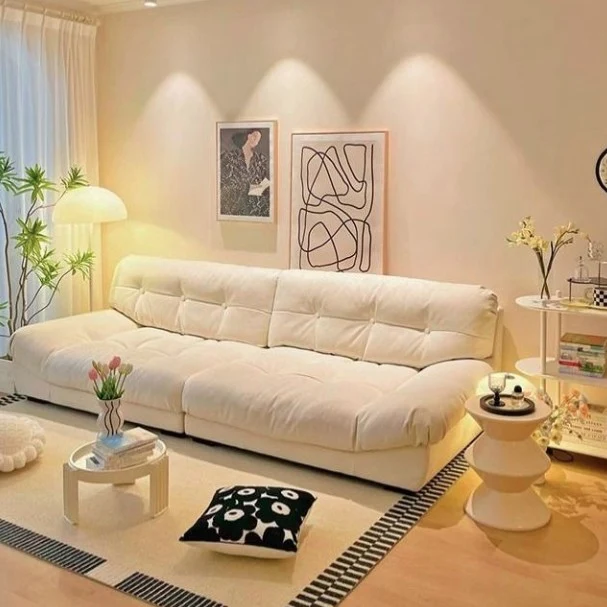 Modern Minimalist Rectangular Cat Scratch Leather Pine Wood Sofa Backrest Armless For Living Room