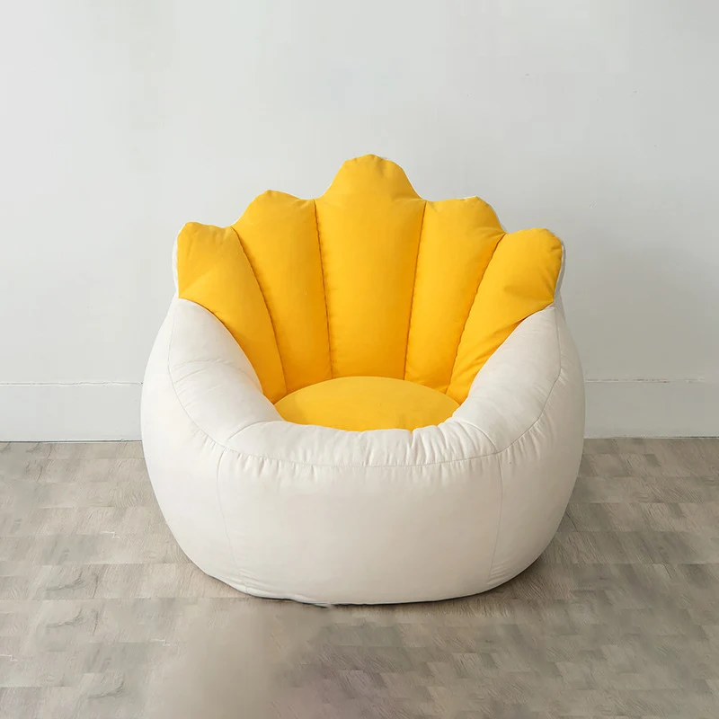 Contemporary Creative EPS Beads Crown-Shaped Accent Chair With Backrest For Living Room & Bedroom