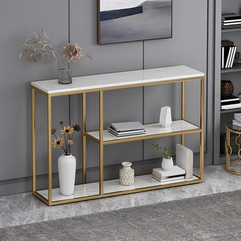 Contemporary Console Accent Table Antique Finish Console Sofa Table with Shelf