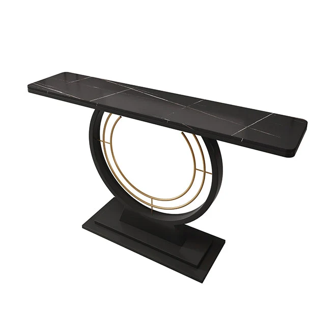 Modern Rectangle Console Accent Table Antique Finish Console Sofa Table in Stone