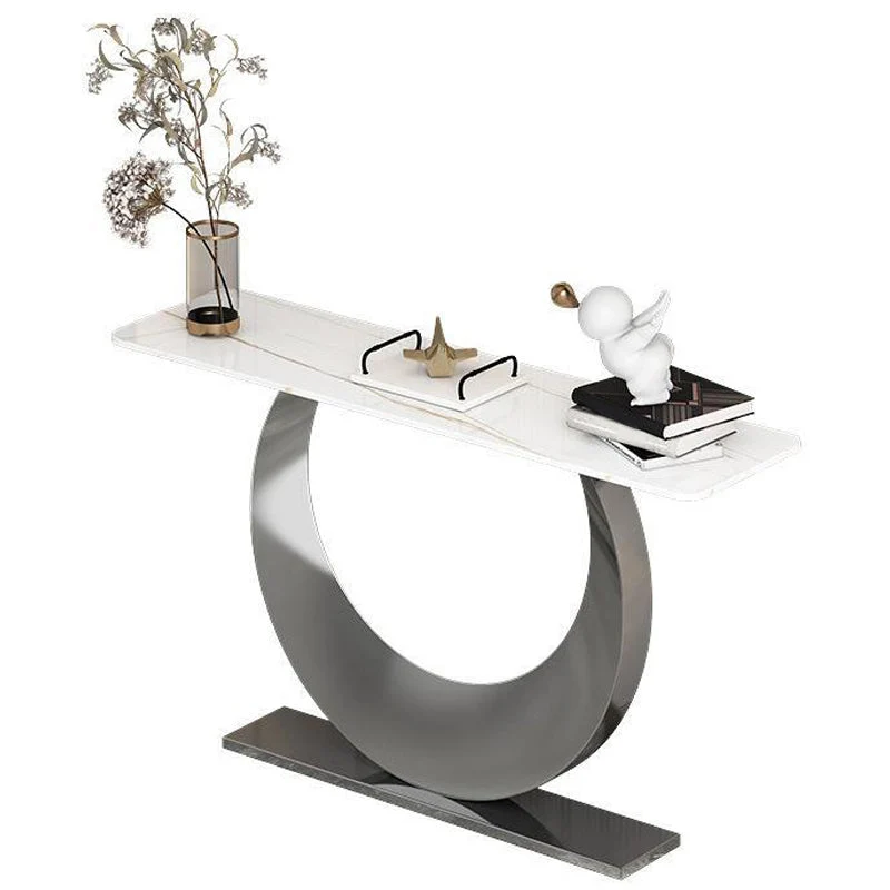 Contemporary Console Accent Table Rectangle Console Table in Stone