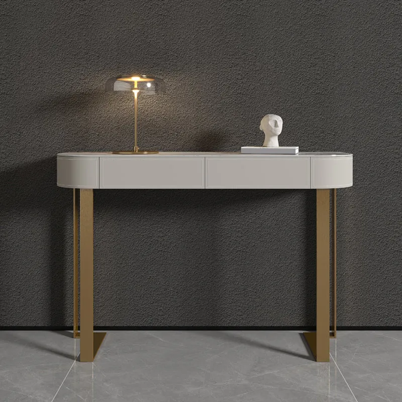 Glam Console Table Stone Console Accent Table for Hall , 16 inch Wide