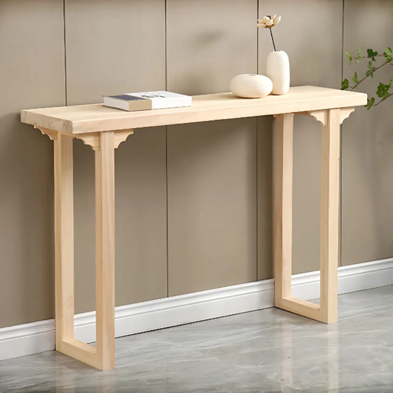12 inch Wide Accent Table Mid-Century Modern Rectangle Wood Console Table for Hall