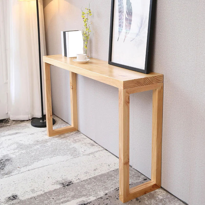 12 inch Wide Accent Table Mid-Century Modern Rectangle Wood Console Table