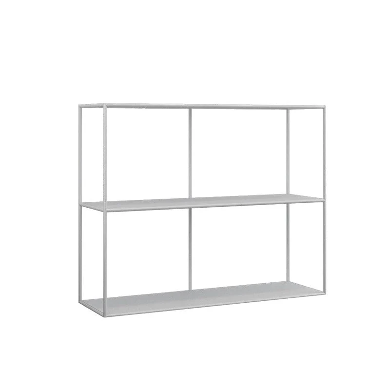 Modern Metal Console Table Black / White Storage Shelves Sofa Table for Living Room
