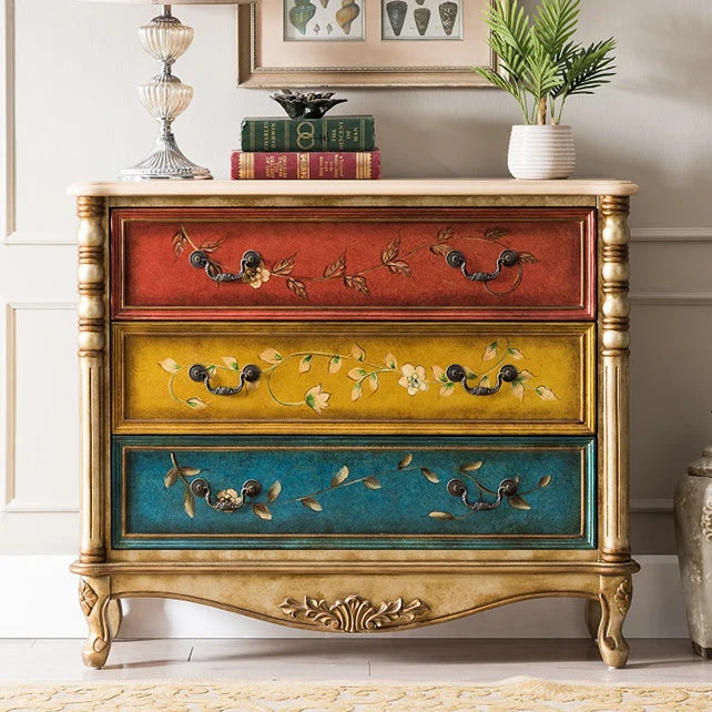 Traditional Storage Chest Solid Wood Dresser with 3/4/5 Drawers , 13.65 Inch W