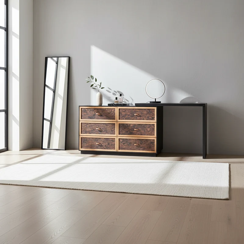 Classic Vintage Makeup Vanity - 6-Drawer Organized Storage & Sleek Design Table For Bedroom